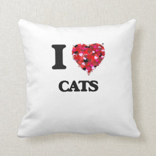 I love Cats Throw Pillow