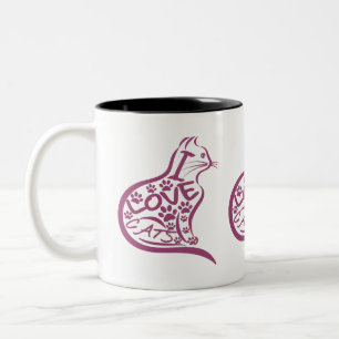 I love cats Two-Tone coffee mug