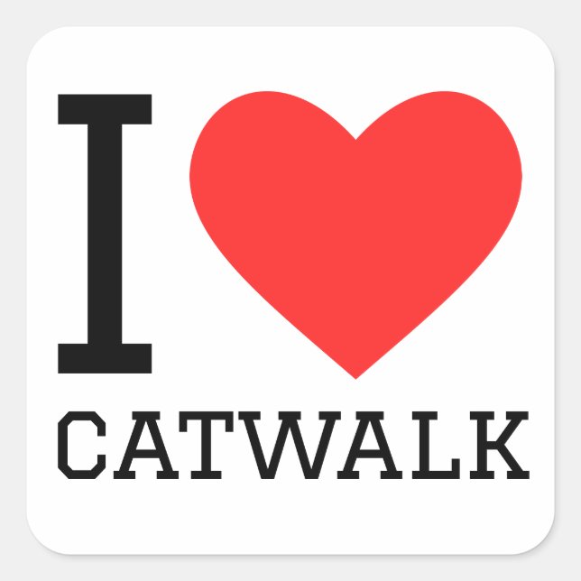I love catwalk  square sticker (Front)