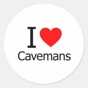 I Love Cavemans Classic Round Sticker