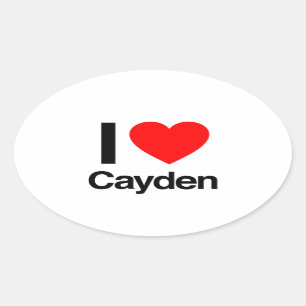 i love cayden oval sticker