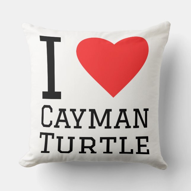 I love cayman turtle throw pillow (Front)