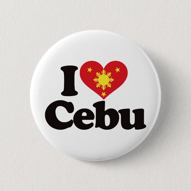 I Love Cebu 2 Inch Round Button (Front)