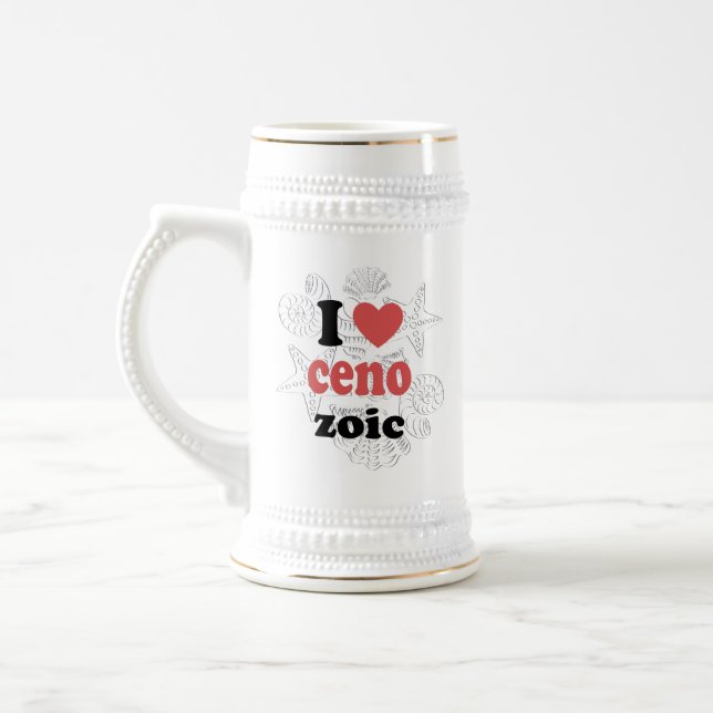 I love Cenozoic funny quote for scientists Beer Stein (Left)