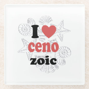 I love Cenozoic funny quote for scientists Glass Coaster