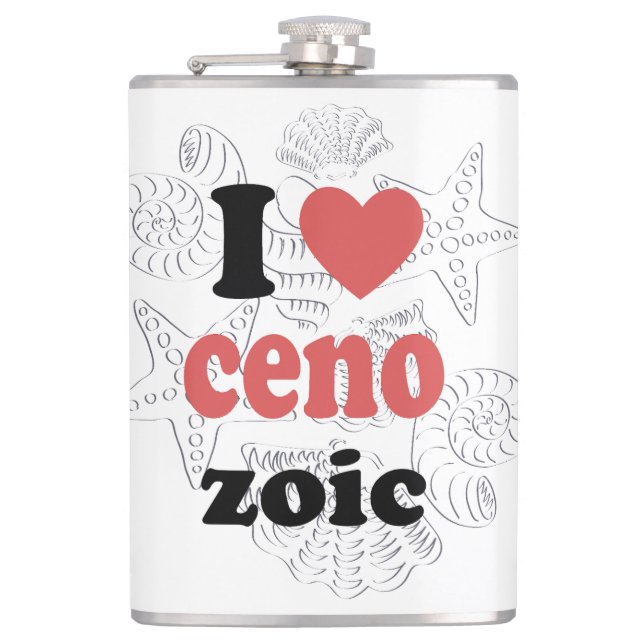 I love Cenozoic funny quote for scientists Hip Flask (Front)