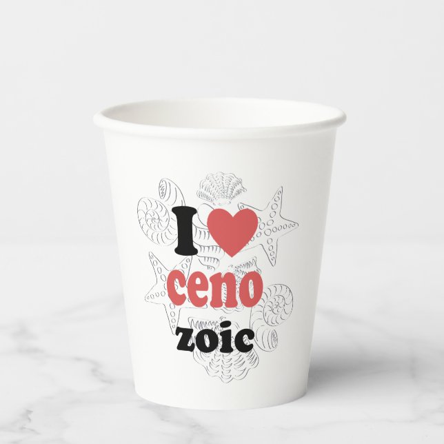 I love Cenozoic funny quote for scientists Paper Cups (Front)