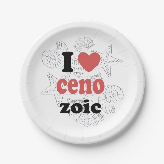 I love Cenozoic funny quote for scientists Paper Plate (Front)