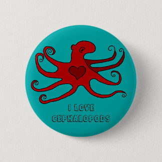 I love cephalopods 2 inch round button