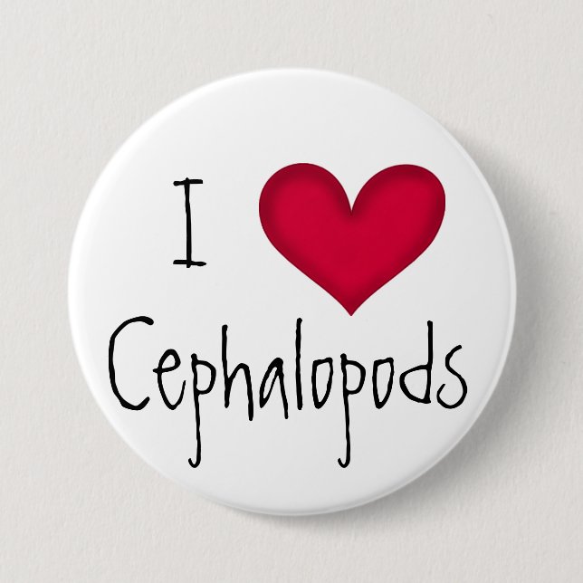 I Love Cephalopods Pin (Front)