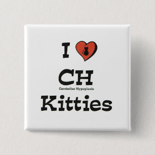 I Love CH Kitties 2 Inch Square Button