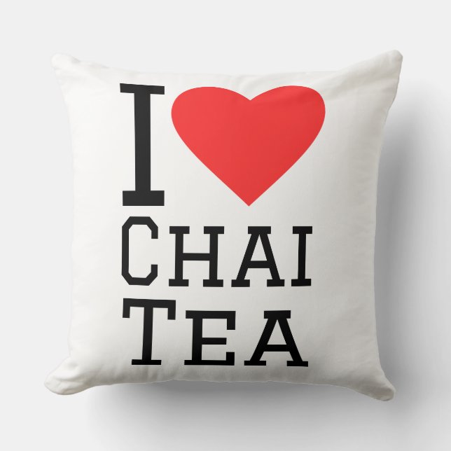 I love chai tea throw pillow (Front)