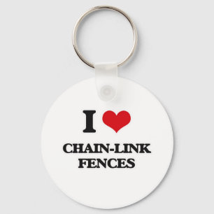 I Love Chain-Link Fences Keychain