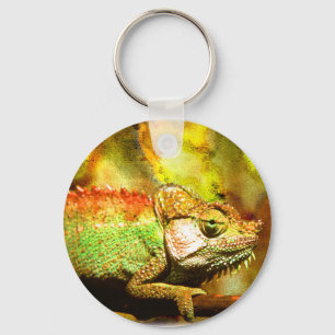 i love chameleons Digital art Keychain