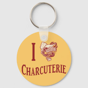 I Love Charcuterie Keychain