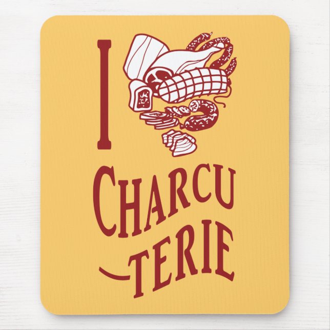 I Love Charcuterie Mouse Pad (Front)