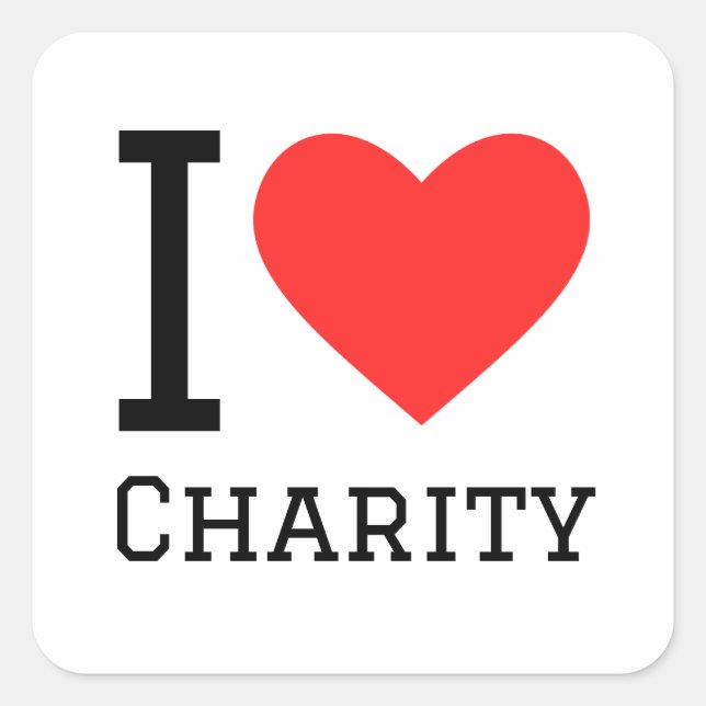 I love charity square sticker (Front)