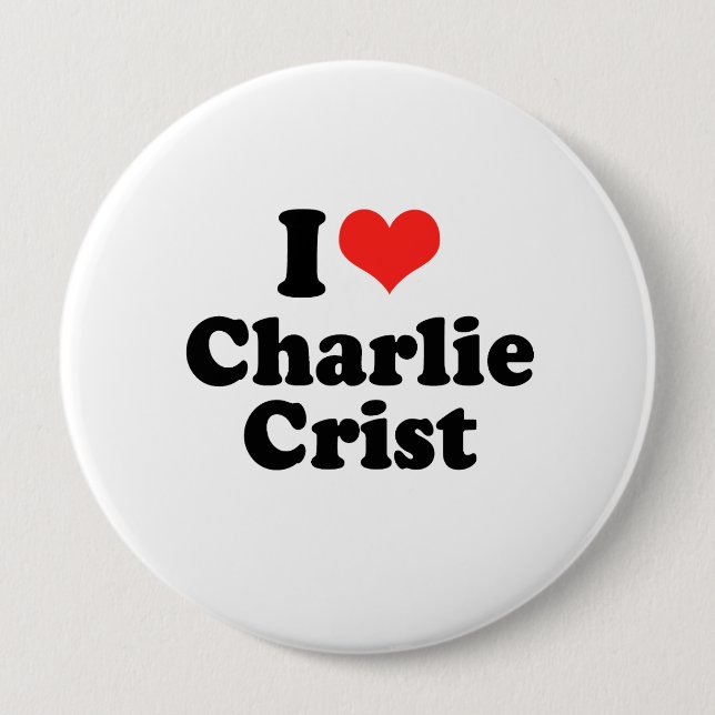 I Love Charlie Crist 4 Inch Round Button (Front)