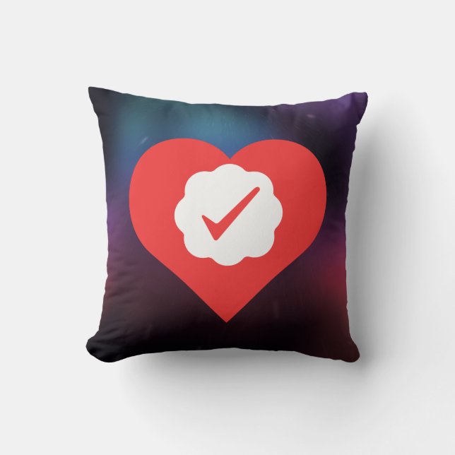 I Love Check Marks Throw Pillow (Front)