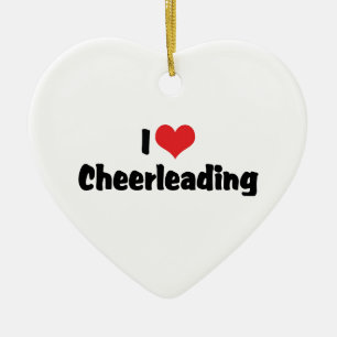 I Love Cheerleading Ceramic Ornament