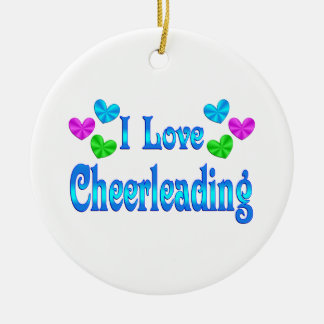 I Love Cheerleading Ceramic Ornament