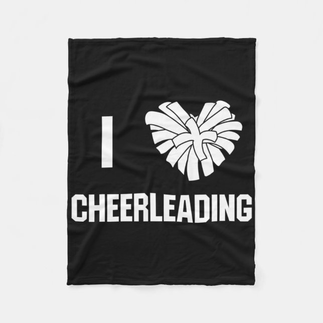 I Love Cheerleading Cheer Coach  Fleece Blanket (Front)