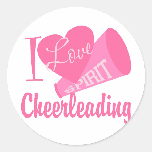 I Love Cheerleading Classic Round Sticker (Front)