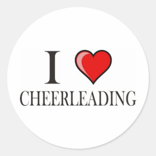 I love cheerleading classic round sticker