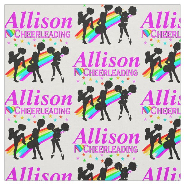 I LOVE CHEERLEADING PERSONALIZED FABRIC (Swatch)