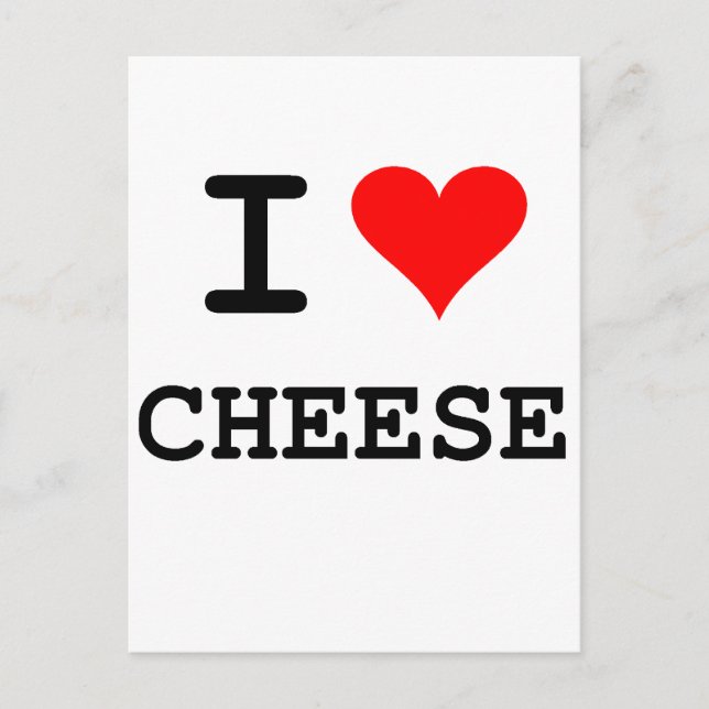 I love cheese (black lettering) postcard (Front)
