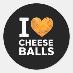 I Love Cheese Funny Cheeseball Snack Food Lover Classic Round Sticker