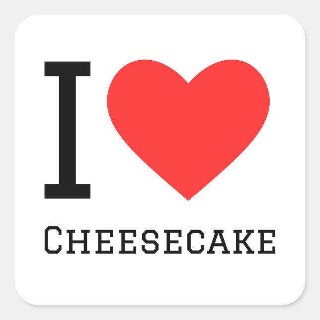 I love cheesecake square sticker (Front)