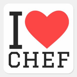 I love chef square sticker