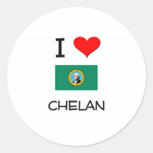 I Love Chelan Washington Classic Round Sticker