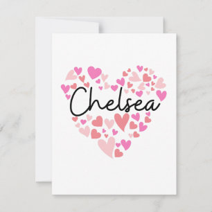 I love Chelsea - hearts for Chelsea Thank You Card