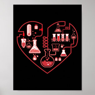 I Love Chemistry Heart Science For Teacher And Stu Poster