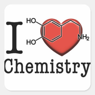 I Love Chemistry Square Sticker