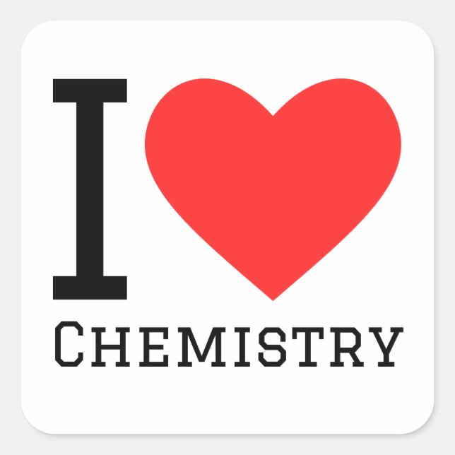 I love chemistry square sticker (Front)