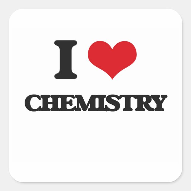 I Love Chemistry Square Sticker (Front)