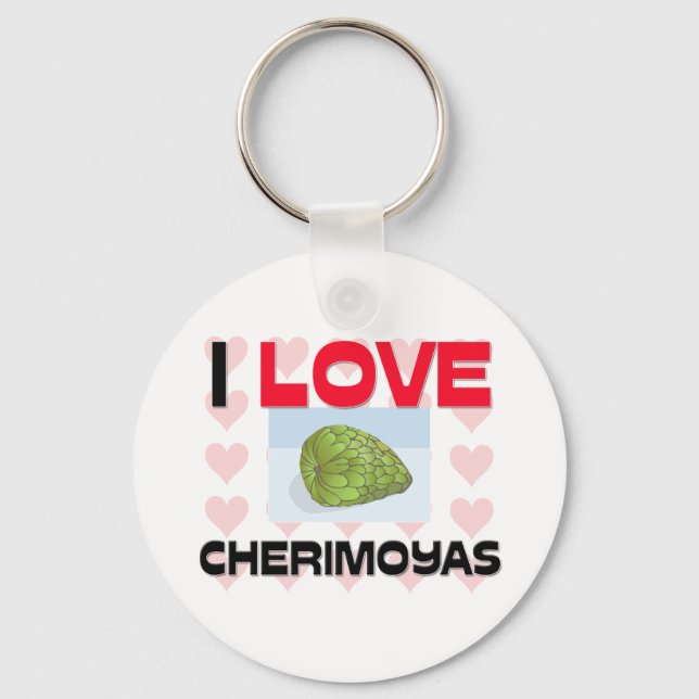 I Love Cherimoyas Keychain (Front)