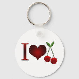 I Love Cherries Keychain