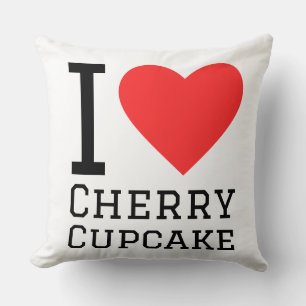 I love cherry cupcake throw pillow