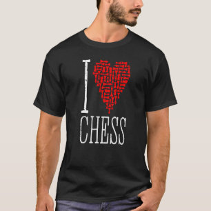I Love Chess Heart Player Master Coach Pieces Mosa T-Shirt