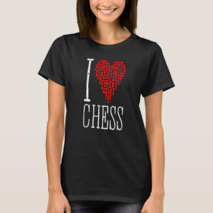 I Love Chess Heart Player Master Coach Pieces Mosa T-Shirt