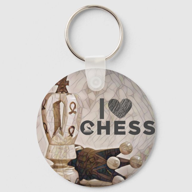 I Love Chess Keychain (Front)