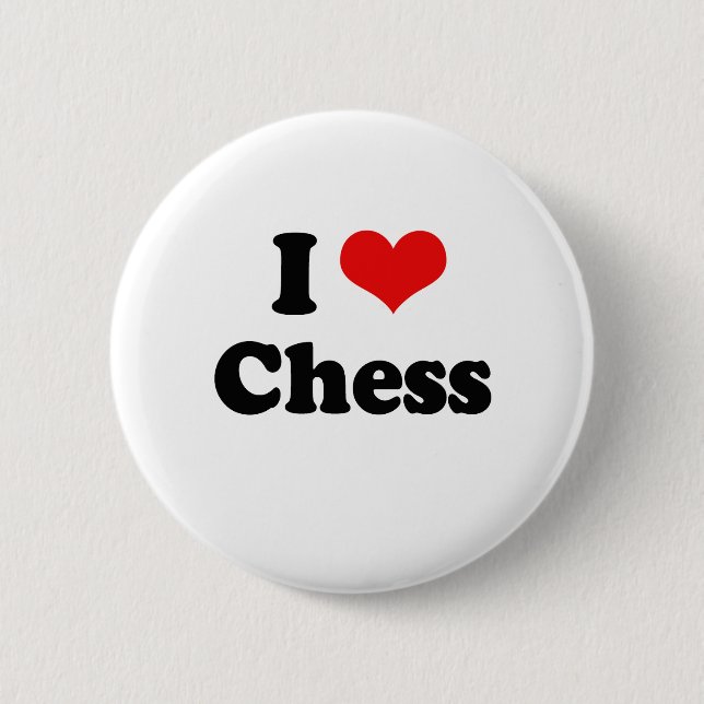 I Love Chess Tshirt 2 Inch Round Button (Front)