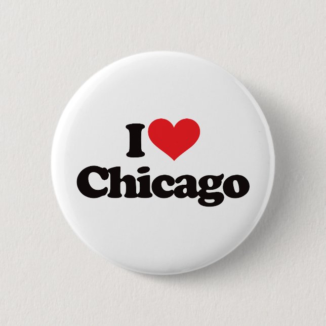 I Love Chicago 2 Inch Round Button (Front)