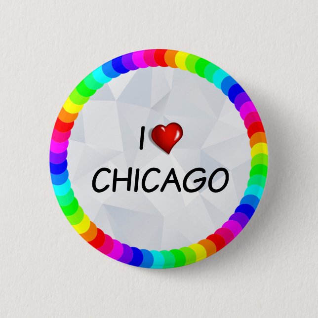 I Love Chicago 2 Inch Round Button (Front)