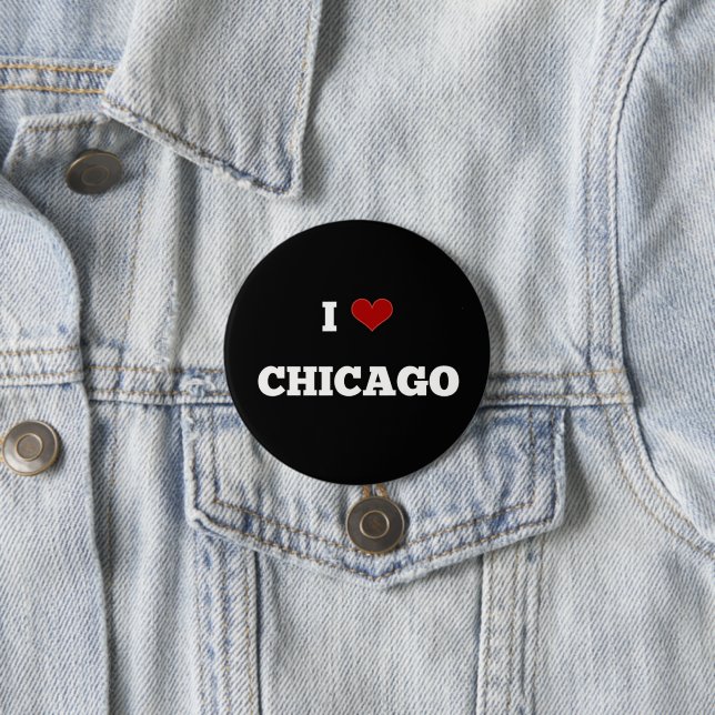 I Love Chicago 3 Inch Round Button (In Situ)
