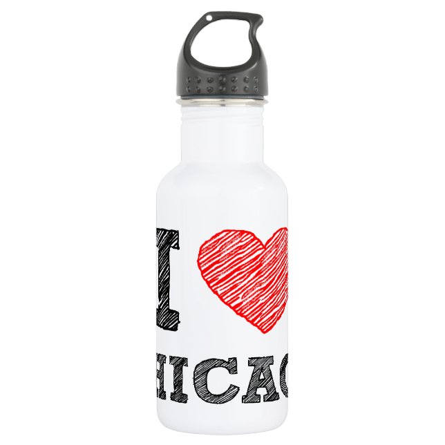 I-Love-Chicago 532 Ml Water Bottle (Front)